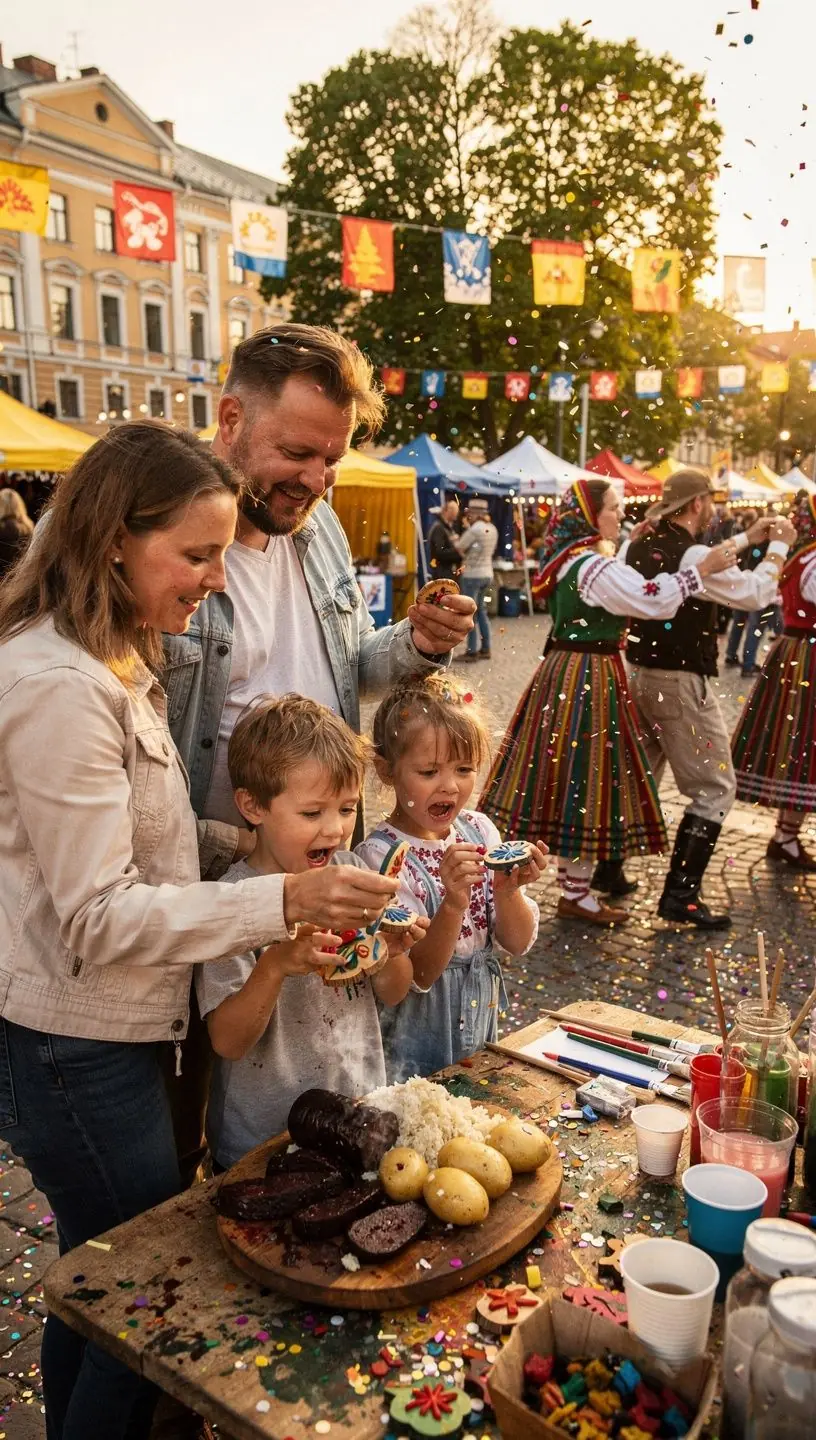 A group of friends enjoying a guided tour of the Estonian countryside, surrounded by lush greenery.